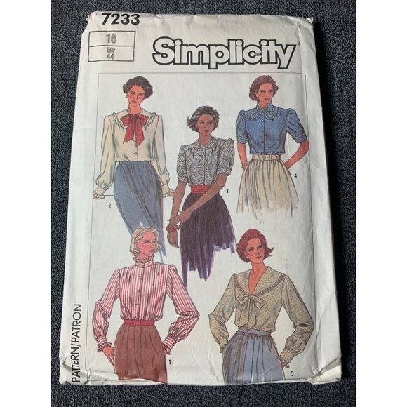 Simplicity Misses Shirt Sewing Pattern sz 16 7233 - uncut - Picture 1 of 9